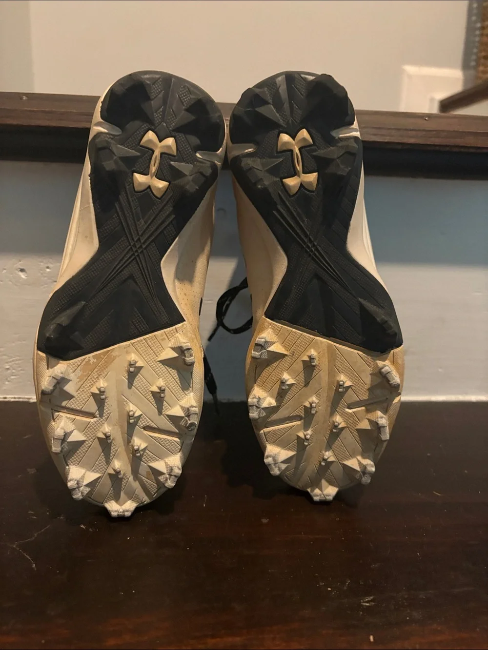 Under Armour Kids Black and White Baseball Cleats